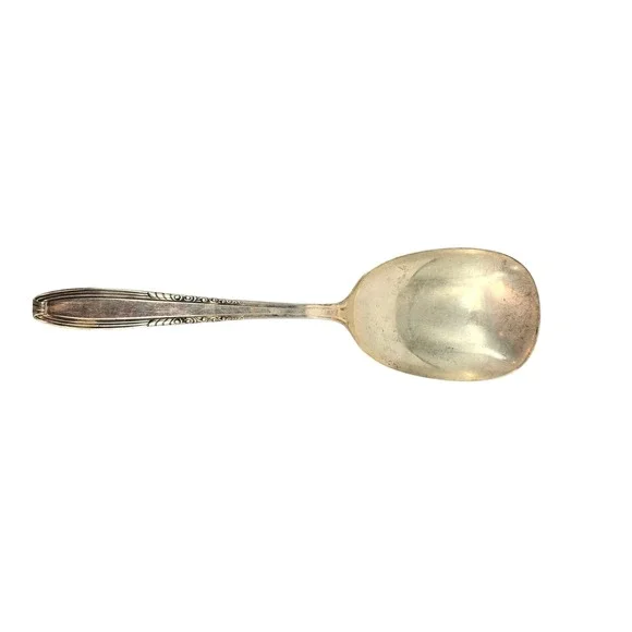 Harmony House Coronation Silver Plate AA+ Serving Spoon Vintage Art Deco 8.25