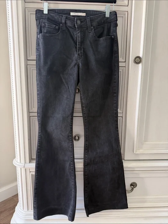 Levi's Black Flared Wide-Leg Jeans