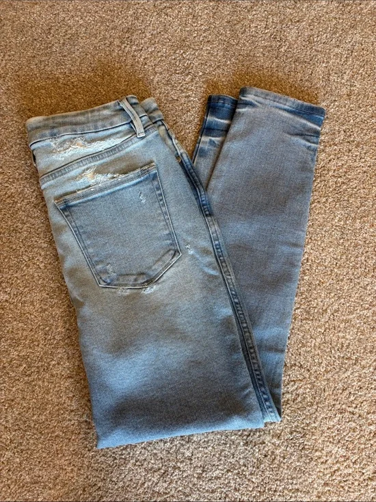 Good American Light Blue Distressed Skinny Jeans