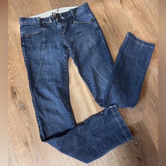 Armani Exchange Vintage Dark Blue Straight Leg Jeans w/‎ studs size 0