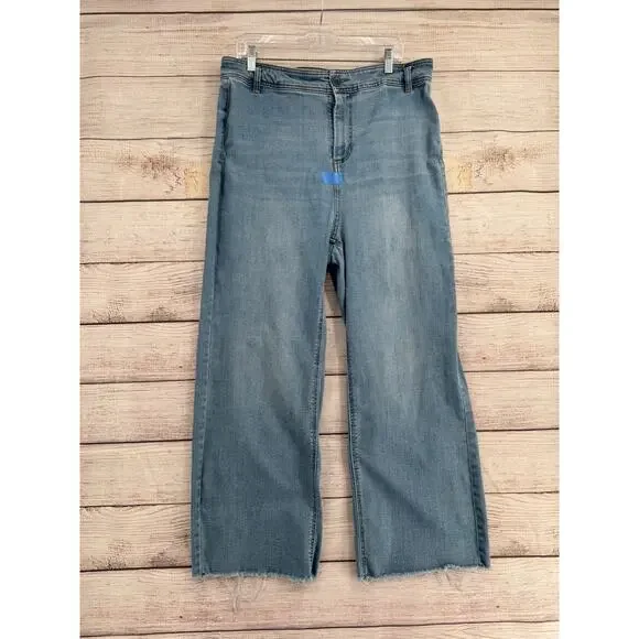 OAT New York‎ High Rise Wide Leg Jean Womens 16W Blue Medium Wash Denim
