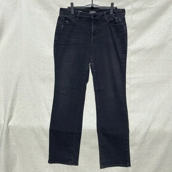 NYDJ Marilyn Straight Jeans Gray Black Size 12