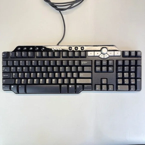 Dell SK-8135 Multimedia USB Wired Keyboard Volume Knob TESTED WORKS
