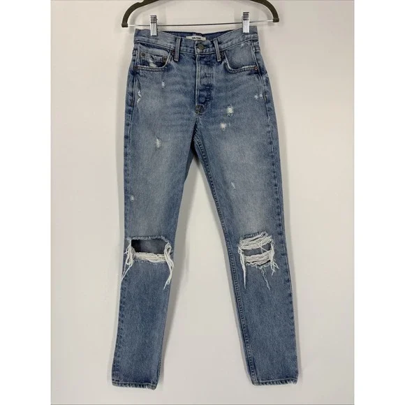 Grlfrnd Women's Distressed Karolina Jeans - Size 24