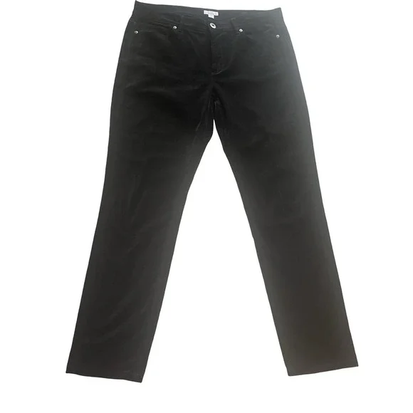 J.Jill Women's Size 10 Velvet Pants Black Skinny Capsule‎ Jeans Soft Stretchy