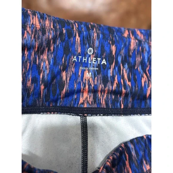 Athleta Leggings Size M - Blue Orange Print Capri - Women's
