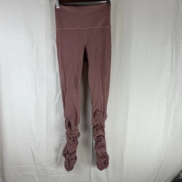 Lululemon Gathered Together Leggings Size 2 Mauve Ruched‎ Sheer High Rise