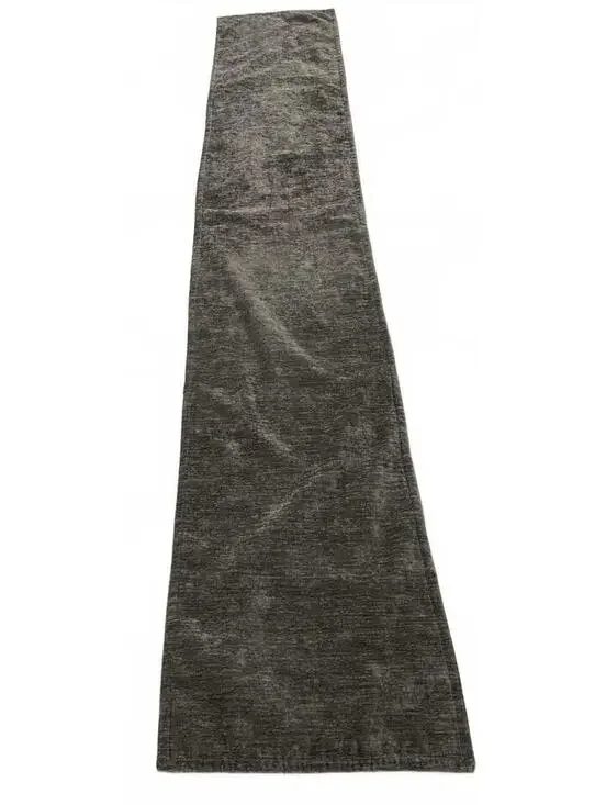 Gray Velvet Fabric Runner with Backing