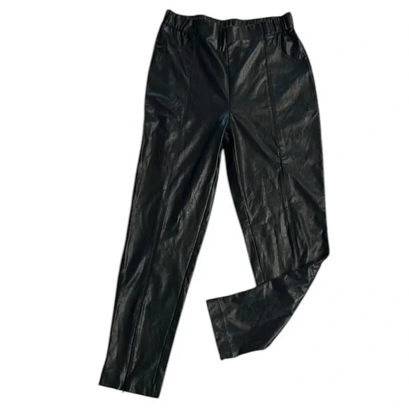 Lulus Black Faux Leather Pants size large