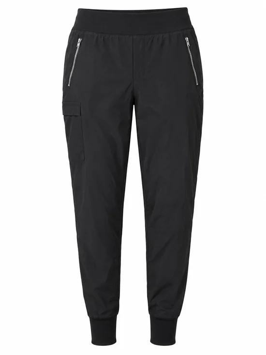 ATHLETA | Black Pull On Utility Cargo Jogger Pants Zip Pockets Stretch | 14
