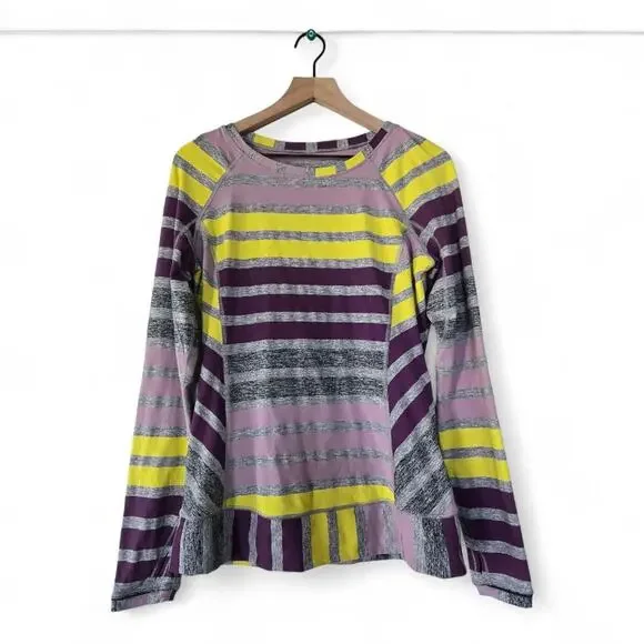 Lululemon Race Your Pace Striped Long Sleeve Running Top Size 6