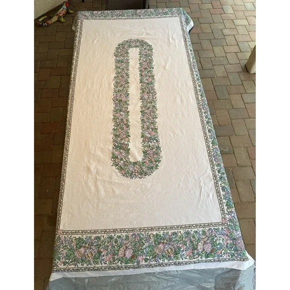 Easter Egg Tablecloth Pastel Vtg 91