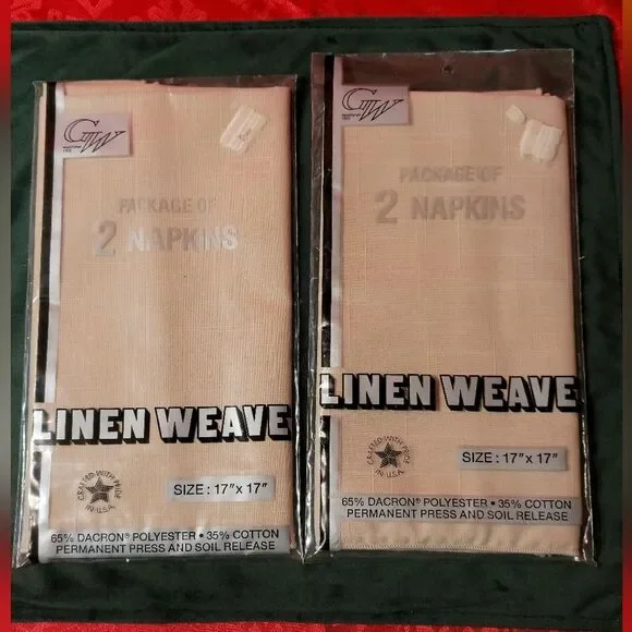Linen Weave, NIP, Beige, Set of 4.