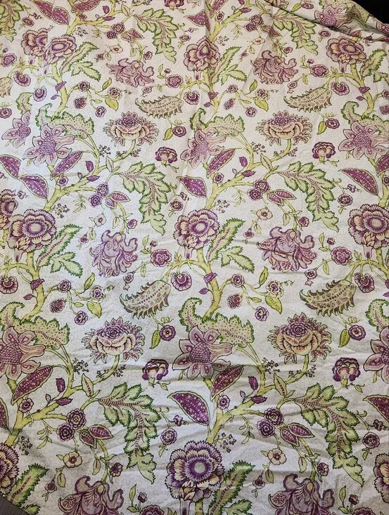 April Cornell Long Table Floral Purple Green Round Tablecloth Cover Cottagecore