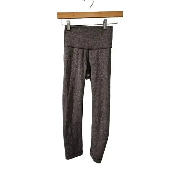 Lululemon  Wunder Under Crop (Hi-Rise) *Luxtreme 21 Heathered Black‎ size 2
