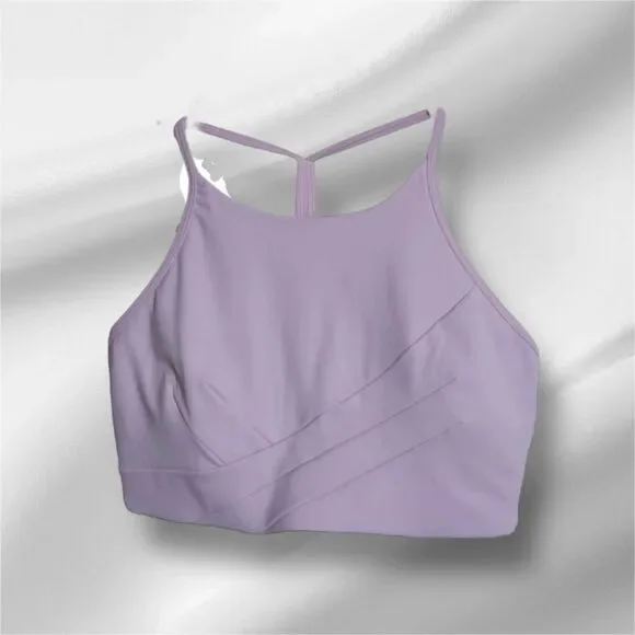 Lululemon Flow Y Wrap Front Bra Size 8 High Neck PKPI Pink Nulu New w/tag