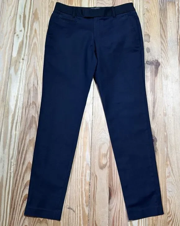 BANANA REPUBLIC Martin Fit Navy Blue Straight Leg Dress Pants Sz 6 Career 30x30