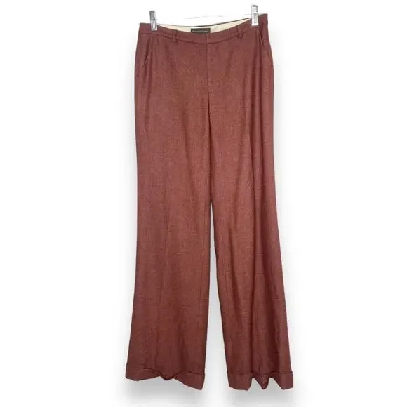 Banana Republic Deep Blush Burgundy Wool Wide Leg Dress Pants Size 0 0000