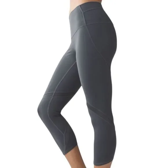 LULULEMON ATHLETICA Wunder Under Crop 21' Hi-Rise (Shine On) Size 4