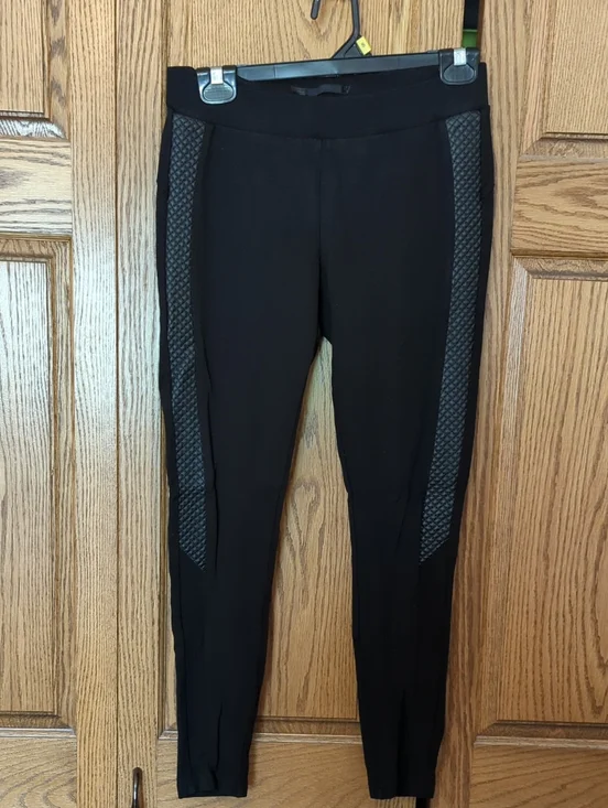 Maurices Black Ponte Leggings with Quilted Side Panels