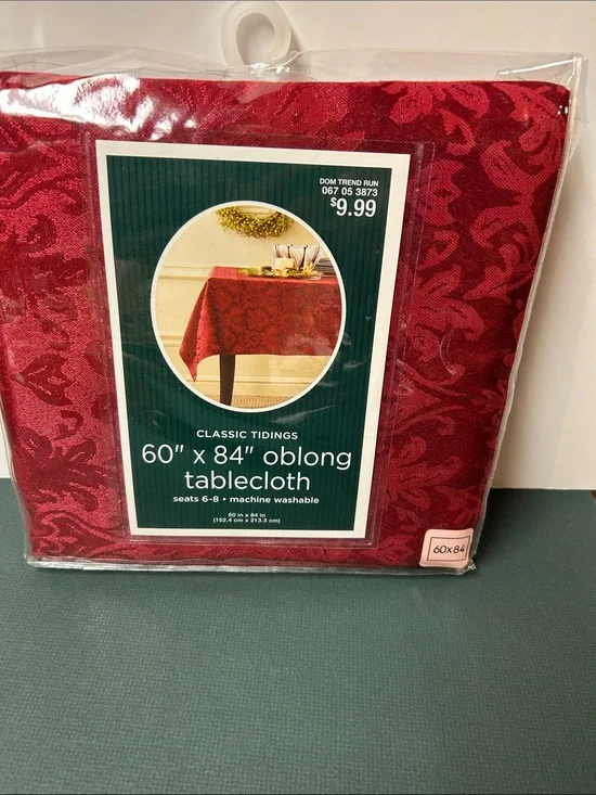 Red‎ Damask Oblong Tablecloth - 60