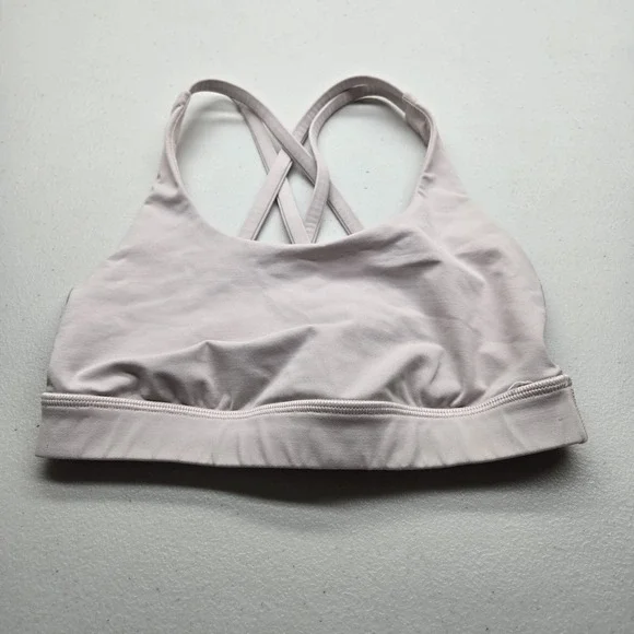 Lululemon Women Sports Bra 2 Light Pink Energy Wireless Strappy Crossback