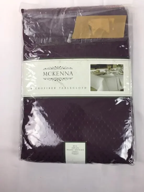 BRAND NEW MCKENNA MICROFIBER TABLECLOTHS AMETHYST 90