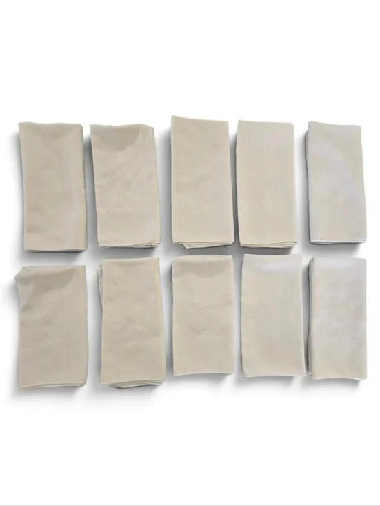 Cream Demask Cloth Napkins-Set Of 10