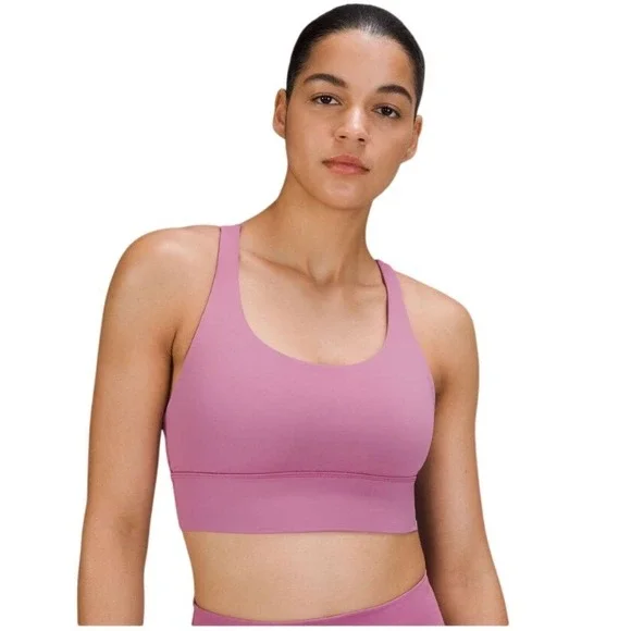 Lululemon Energy Bra First Release 4   Pink Strappy Yoga Run Rare