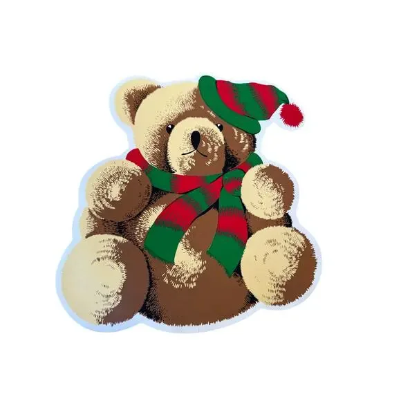 Vintage teddy bear‎ vinyl place mat holiday winter