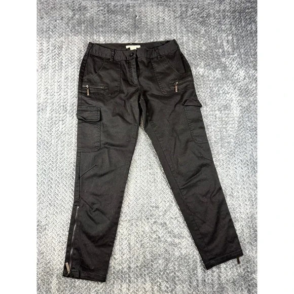 Kenneth Cole Ankles Pants Womens 2P Black Cotton‎ Mid Rise Cargo Zipper Utility