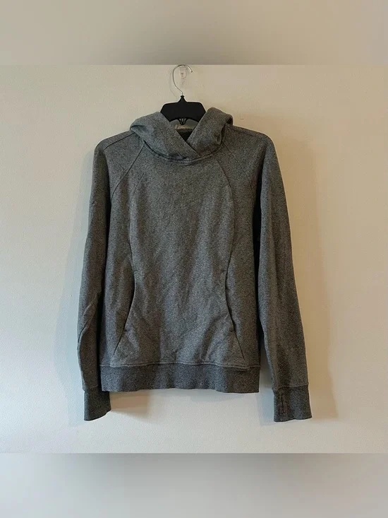 Lululemon Scuba Pullover Hoodie Heathered Speckled Black 8 Grey Stretch Cotton