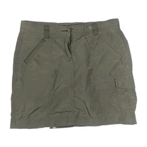 Lands' End Women's Size 8 Black Cargo Utility Hiking Skort Lightweight Skirt