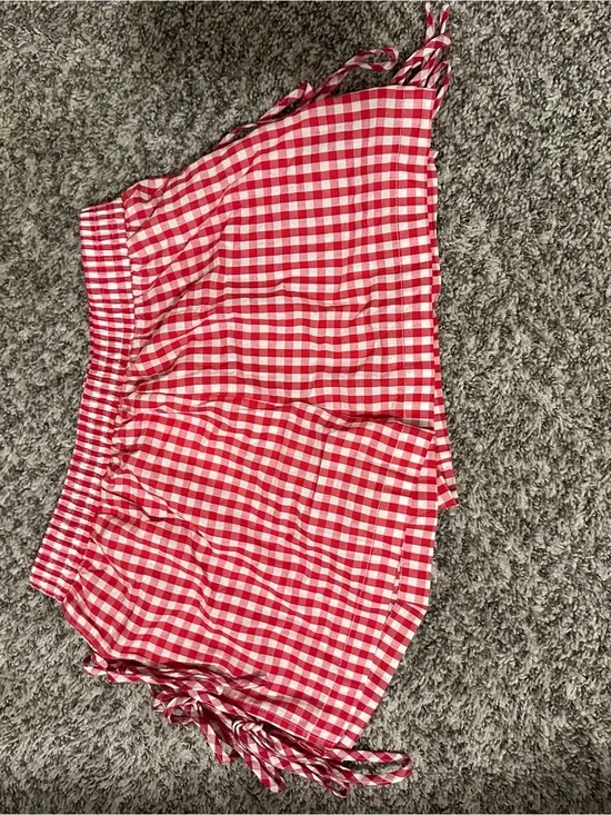 Red Gingham Shorts with ties