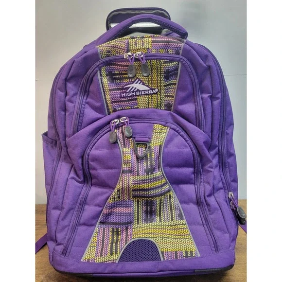 High Sierra‎ Purple Backpack Wheeled Rolling Laptop Travel School Bag