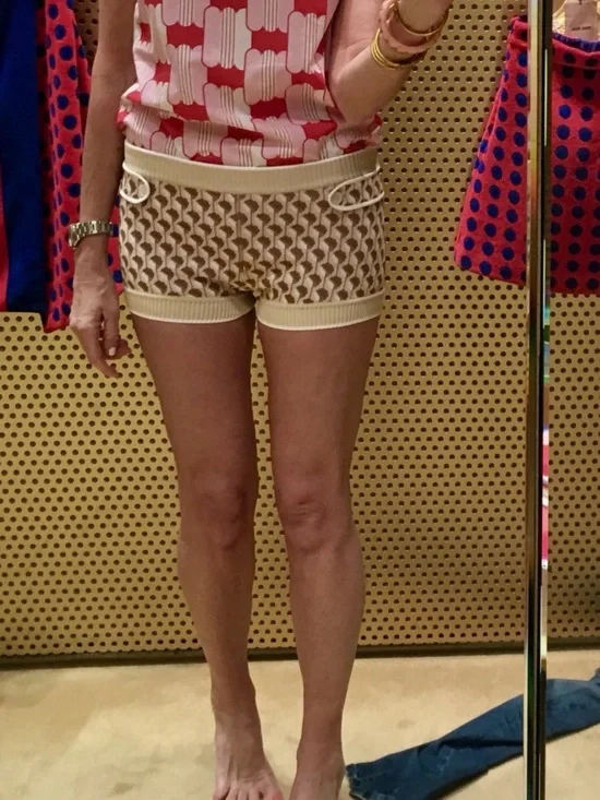 Miu Miu Cream & Brown Knit Bike Shorts. Runway. Never worn.