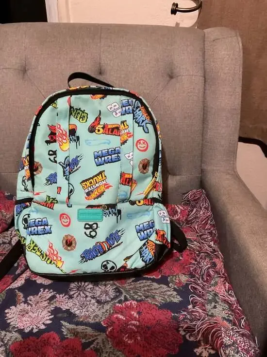 Posh Peanut Hot Wheels Monster Trucks All-Over Print Kids Backpack and lunch bag
