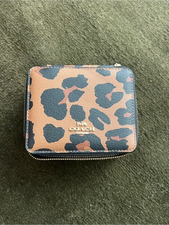 Coach Jewelry Travel Holder - Brown & Black Leopard Print