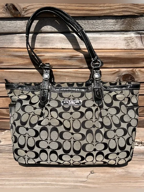 •Coach Signature Gallery East West Legacy Tote Bag!