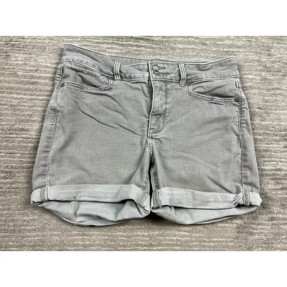 NYDJ Denim Shorts Womens 6 Grey‎ Lift Tuck Technology Cuffed Casual 5-Pocket