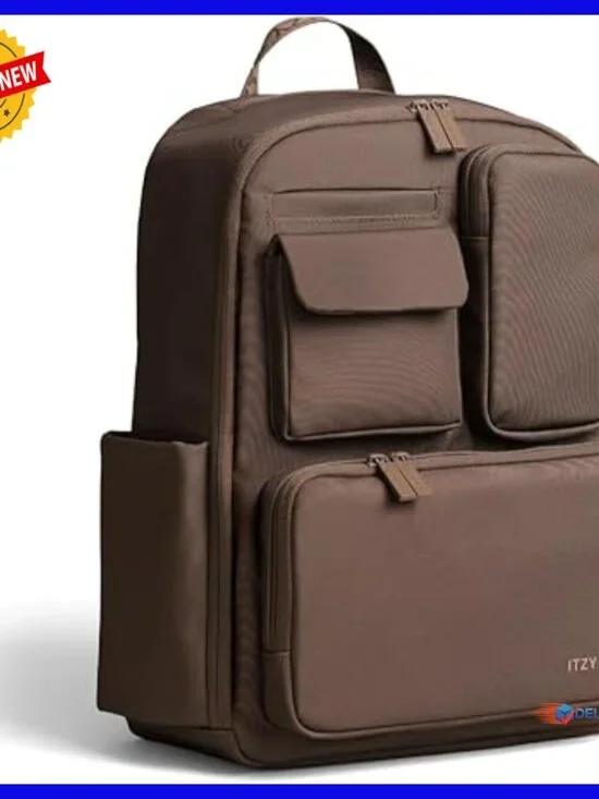 Large Utility Diaper Backpack with 17 Pockets, Laptop Sleeve, Trolley Sleeve