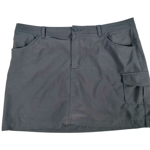 Eddie Bauer Womens SZ 16 Cargo Hiking Skort Dark Gray Stretch Gorpcore Outdoor