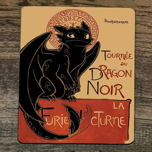 Mouse Pad Le‎ Dragon Noir Train Your