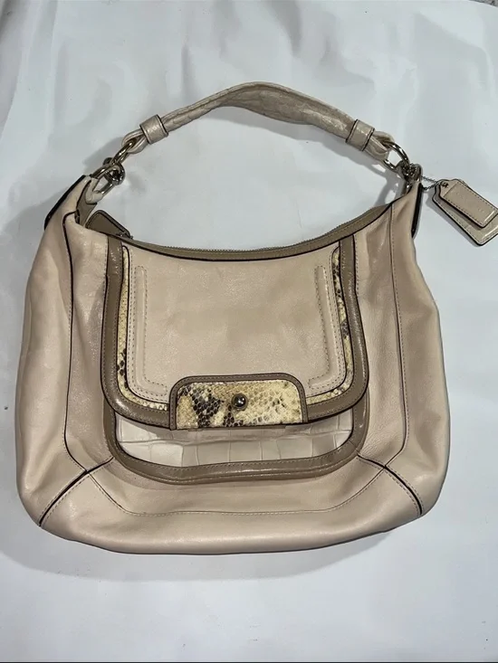 Coach Kristin Leather Spectator Hobo Handbag