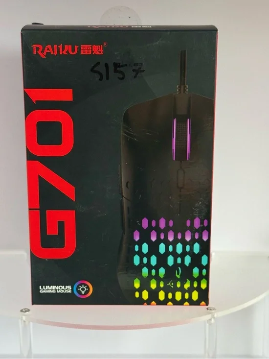 RAIKU G701 Wired USB Gaming Mouse 6 Button 3600 DPI Colorful LED Black New