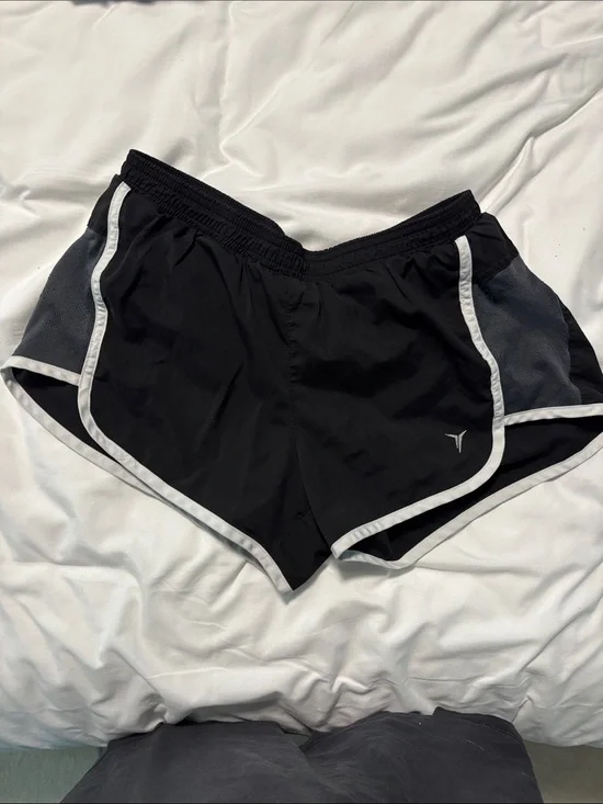 Old Navy Black Athletic Shorts with White Trim