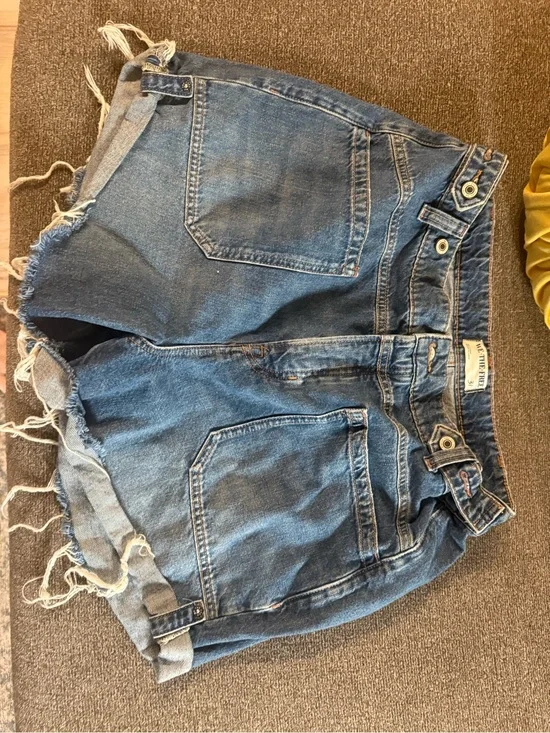 Free People Distressed Blue Denim Cutoff Shorts