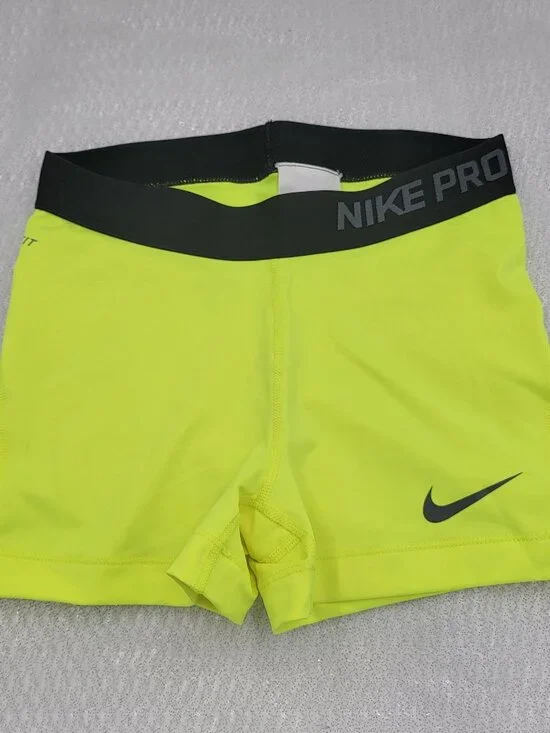 Nike Pro Womens Training Compression Short Neon Yellow Size Small