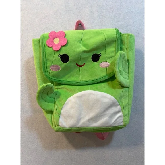 Squishmallows Kids Plush Cactus Flower Backpack Bag‎ Jazwares Green Pink