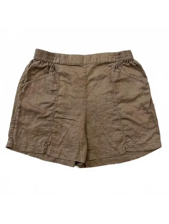 Lunya Linen Lounge Shorts Tan Brown Size Large